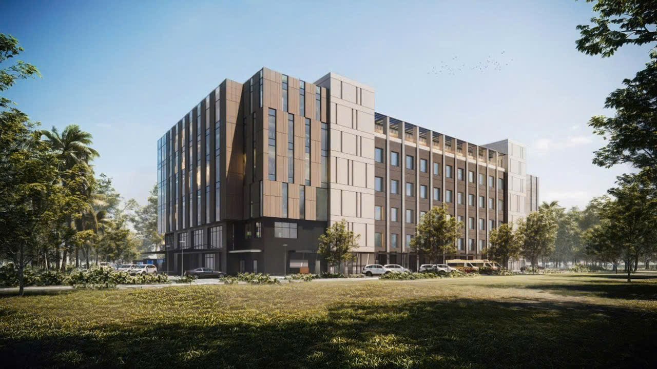 Phối cảnh Bệnh viện Đa khoa chất lượng cao Sun Hospital tại phường Lam Hạ – một hạng mục y tế hiện đại đạt tiêu chuẩn quốc tế do Sun Group đầu tư.g