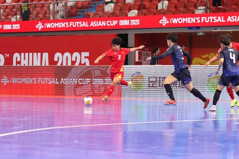 Các cầu thủ futsal nữ Việt Nam đã chơi đầy nỗ lực và cố gắng trước Nhật Bản tại Tứ kết châu Á