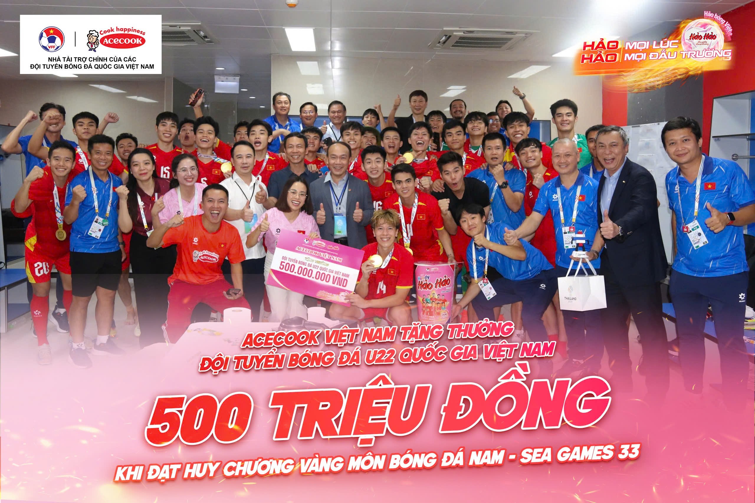 Thưởng Nóng 500 Triệu Đồng Cho Đội Tuyển Quốc Gia U22 Việt Nam.