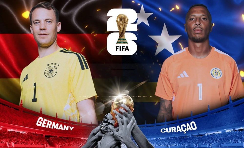 VTV3, VTV6 Trực tiếp bóng đá Đức vs Curacao, World Cup 2026 00h00 ngày 15/06