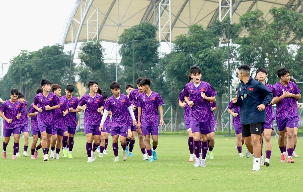 Đội tuyển U17 Việt Nam tập luyện buổi cuối trước trận ra quân tại Bảng C, Vòng loại U17 châu Á 2026