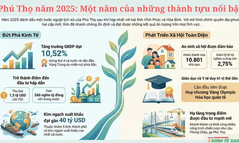 [Infographic] Phú Thọ năm 2025: Dấu ấn bứt phá sau hợp nhất, mở ra không gian phát triển mới