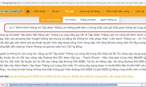 Công ty Cổ phần Tập đoàn Anh chị em ơi, hãy tải LC88 ngay Thắng Lợi không phải đơn vị trúng thầu các gói thầu giao thông tại Long An