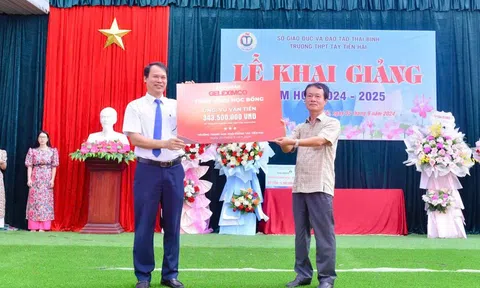 Tập đoàn Geleximco trao tặng hơn 600 triệu đồng cho trường học ở Thái Bình