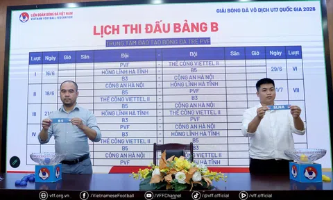 Kết quả bốc thăm chia bảng Vòng loại giải bóng đá Vô địch U17 Quốc gia 2026