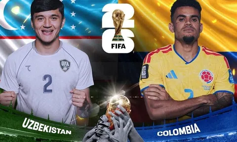 VTV3, VTV6 Trực tiếp bóng đá Uzbekistan vs Colombia, World Cup 2026 09h00 ngày 18/6