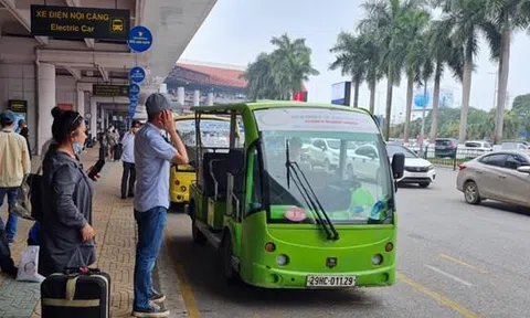Chấn chỉnh xe điện hoạt động tại sân bay Nội Bài
