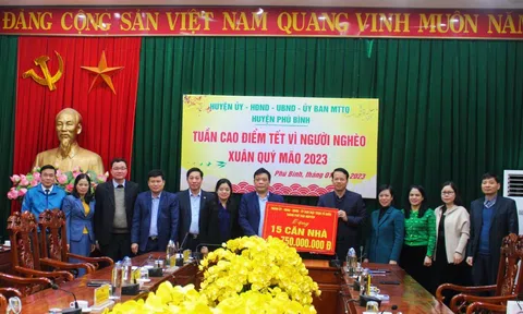 Thành phố Thái Nguyên hỗ trợ 750 triệu đồng xây dựng 15 căn nhà Đại đoàn kết tại huyện Phú Bình