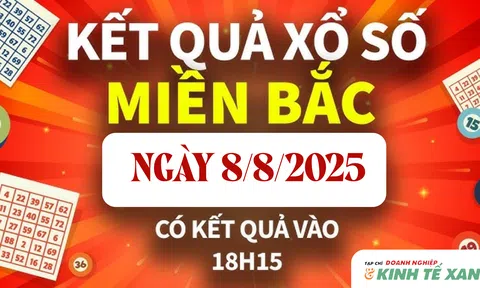 Kết quả xổ số miền Bắc hôm nay 8/8/2025 - XSMB 8/8