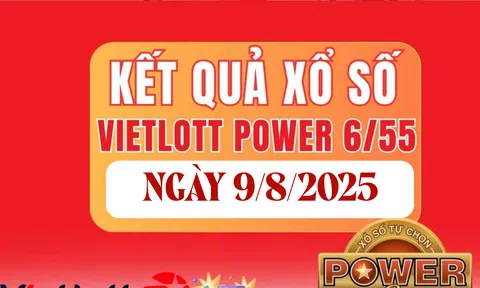 Kết quả xổ số Vietlott hôm nay 9/8/2025 - Xổ số Power 6/55