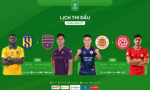 Lịch thi đấu bán kết Cúp quốc gia 2024-2025