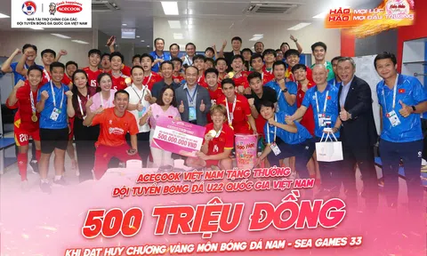Acecook Việt Nam thưởng nóng 500 triệu đồng cho Đội tuyển Quốc gia U22 Việt Nam đạt huy chương vàng Sea Games 33
