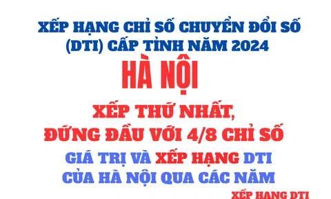 [Infographic] Hà Nội dẫn đầu cả nước về Chỉ số Chuyển đổi số năm 2024