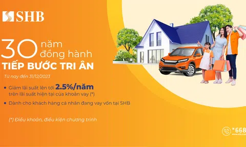 SHB giảm lãi suất cho vay tới 2,5%/năm hỗ trợ khách hàng cá nhân
